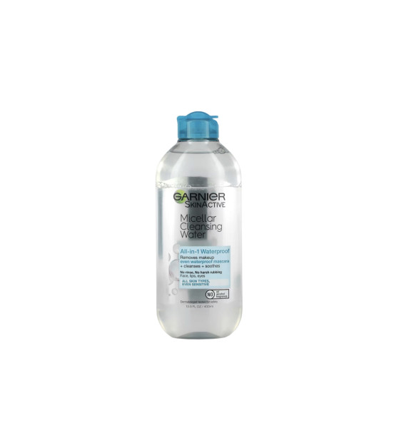 Garnier Skin Active Micellar Cleansing Water AlI-in-1 Waterproof Removes makeup even waterproof mascara + cleanses + soothes  400ml